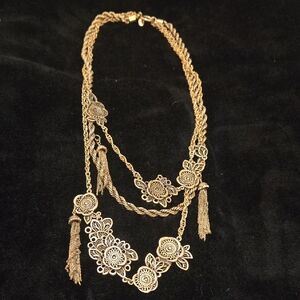 Ann Taylor Gold Filigree Necklace